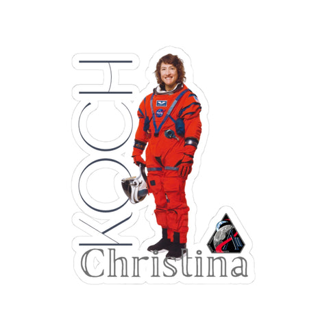 Artemis 2 Astronaut Christina Koch Kiss-Cut Sticker — Space Suit Decorative Decal