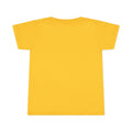 Back view of yellow toddler T-shirt from the 'Baltimore smells like my diaper' kids clothing collection.