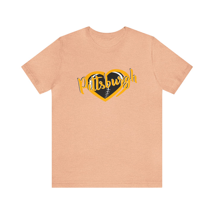 I love Pittsburgh Steeler Football - Women'sJersey Short Sleeve Tee T-Shirt Printify Heather Peach S 