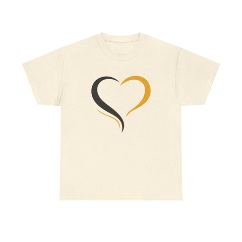 Black and Yellow Heart - Unisex Heavy Cotton Tee