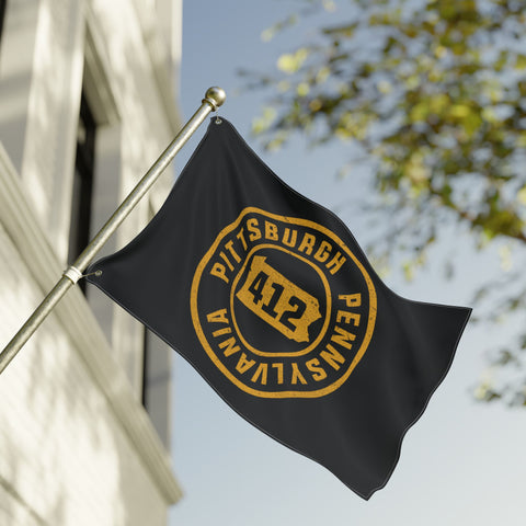 Pittsburgh Stamped - Double Sided Flag