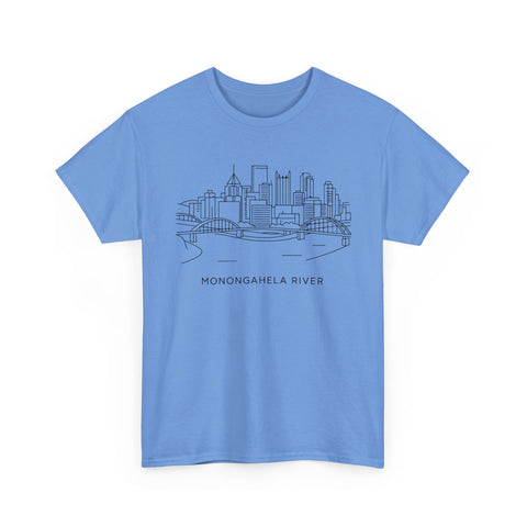 Monongahela River Skyline - Unisex Heavy Cotton Tee