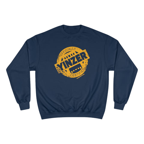 Certified Yinzer - Champion Crewneck Sweatshirt Sweatshirt Printify Navy S