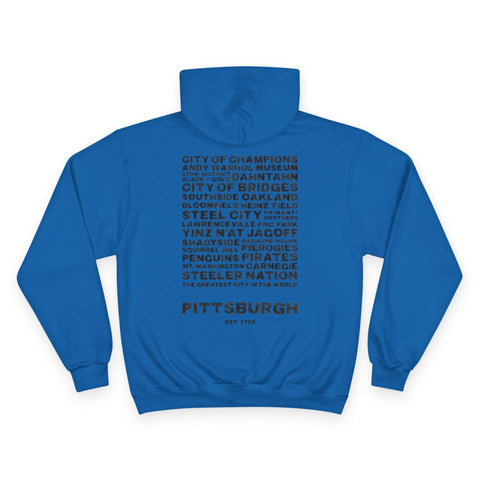 Pittsburgh Profile - Print on back - Champion Hoodie