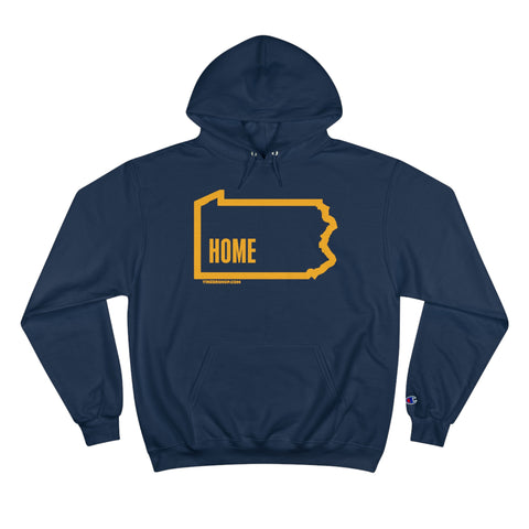 Pittsburgh, Pennsylvania, Home  - Champion Hoodie Hoodie Printify Navy S 