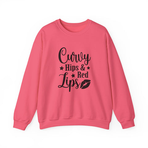 Curvy Hips & Red Lips (Pittsburgh Sarcasm Series) - Heavy Blend™ Crewneck Sweatshirt