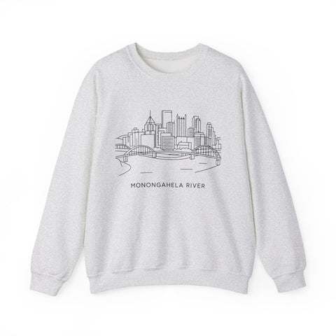 Monongahela River Skyline - Heavy Blend™ Crewneck Sweatshirt