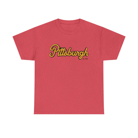 Pittsburgh Faux Embroidery Unisex Heavy Cotton Tee