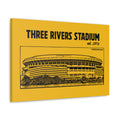 Three Rivers Stadium - 1970 - Retro Schematic - Canvas Gallery Wrap Wall Art Canvas Printify 30" x 20" 1.25" 