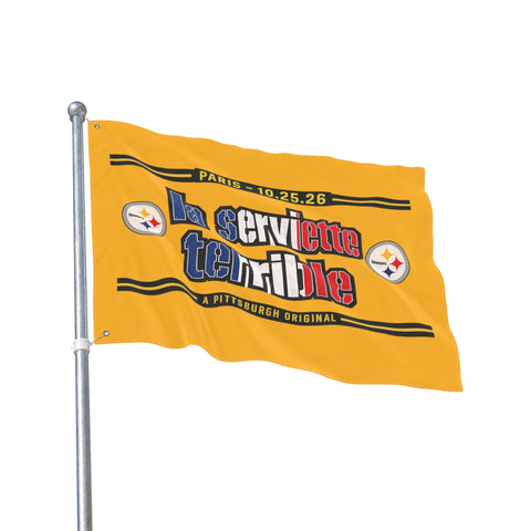 Pittsburgh Steelers French Flag Towel – "La Serviette Terrible" - Double Sided Flag