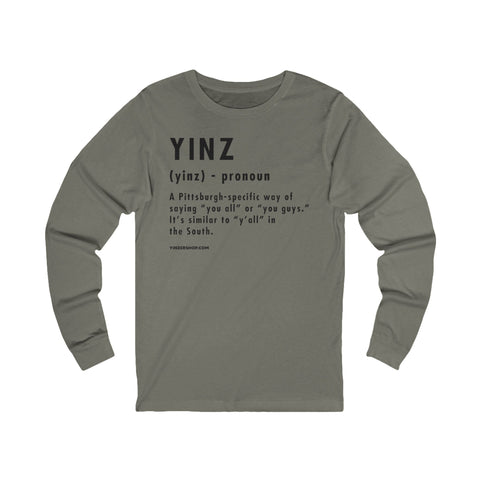 Pittsburghese Definition Series - Yinz - Long Sleeve Tee Long-sleeve Printify S Grey TriBlend