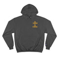 The Standard Is The Standard - Print on BACK - Champion Hoodie Hoodie Printify Charcoal Heather S 