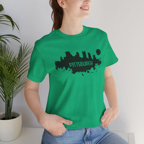 Pittsburgh Splash Skyline T-Shirt  - Unisex bella+canvas 3001 T-Shirt Printify   