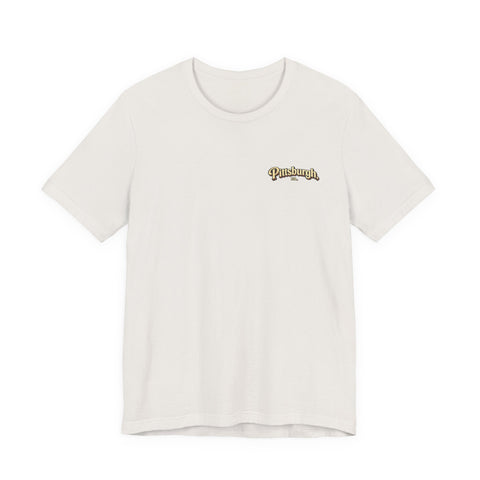 Vintage Pittsburgh Sunset (Print on Back) - Unisex Jersey Short Sleeve Tee
