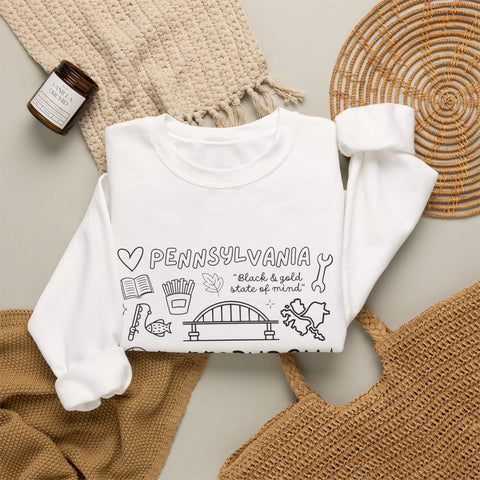 Pittsburgh Doodle Collage - Heavy Blend™ Crewneck Sweatshirt