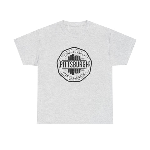 Pittsburgh Vintage Stamp - Unisex Heavy Cotton Tee