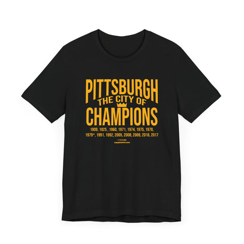 CITY OF CHAMPIONS YEARS T-SHIRT - UNISEX BELLA+CANVAS 3001 SHORT SLEEVE TEE T-Shirt Printify   