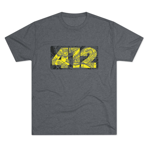 412 Map - Tri-Blend Crew Tee T-Shirt Printify S Tri-Blend Premium Heather 