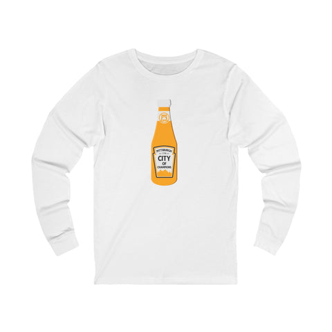 Pittsburgh, city of champions bottle long sleeve t-shirt Long-sleeve Printify L White