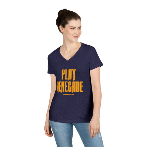 Play Renegade Distressed Graphic  - Ladies' V-Neck T-Shirt