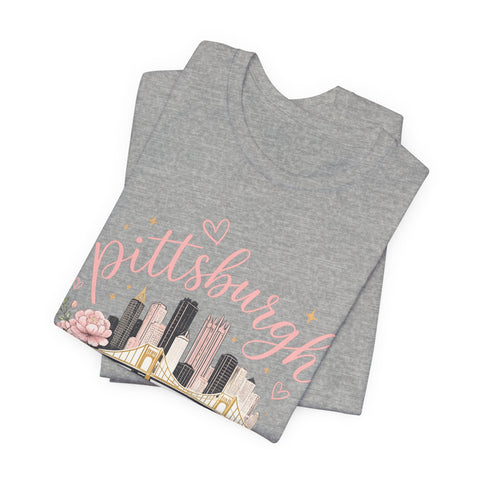 Pittsburgh Girly Bow Pink T-Shirt