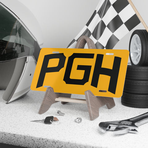 PGH Gold Vanity Plate — Pittsburgh License Plate Decor