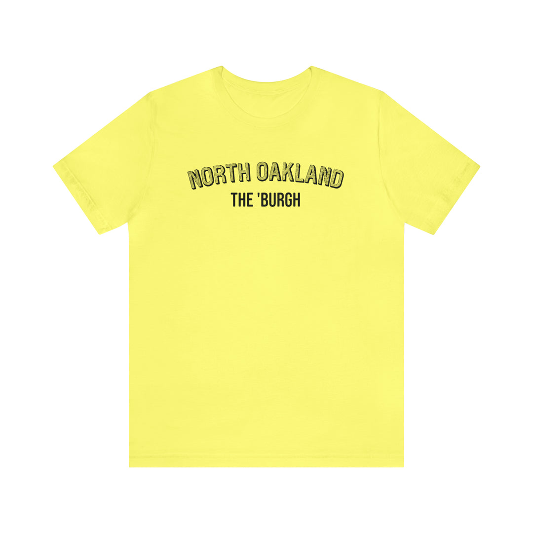 North Oakland - The Burgh Neighborhood Series - Unisex Jersey Short Sleeve Tee T-Shirt Printify Yellow S 
