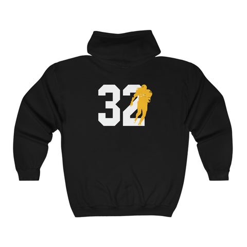 Legends Series - Franco Harris 32 - Hooded Full Zipper Sweatshirt Hoodie Printify   