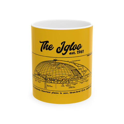 The Igloo - 1961 - Civic Arena - Retro Schematic - Pittsburgh Coffee Ceramic Mug 11oz Mug Printify 11oz