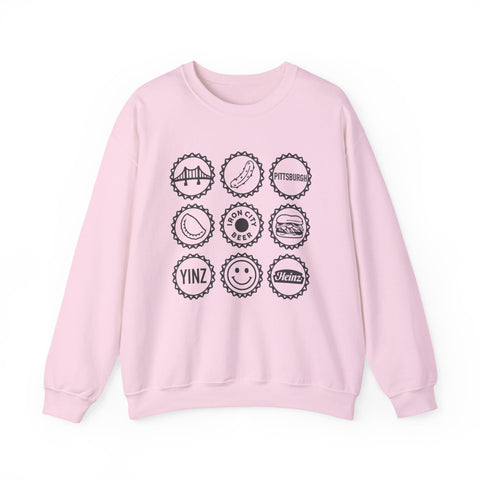 Retro Pittsburgh Icon Collage - Heavy Blend™ Crewneck Sweatshirt