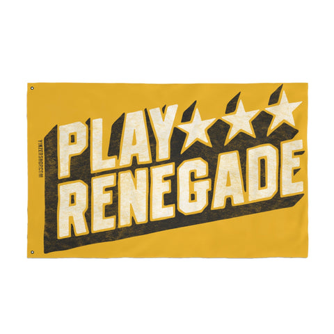 Play Renegade Retro Star Graphic - Double Sided Yellow Flag