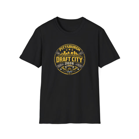 NFL Draft City 2026 T-Shirt — Pittsburgh Skyline Football Fan Tee