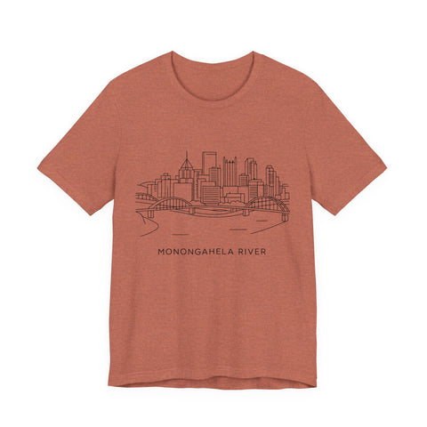 Monongahela River Skyline - Unisex Jersey Short Sleeve Tee