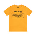 PNC Park - 2001 - Retro Schematic - Short Sleeve Tee T-Shirt Printify Gold S 