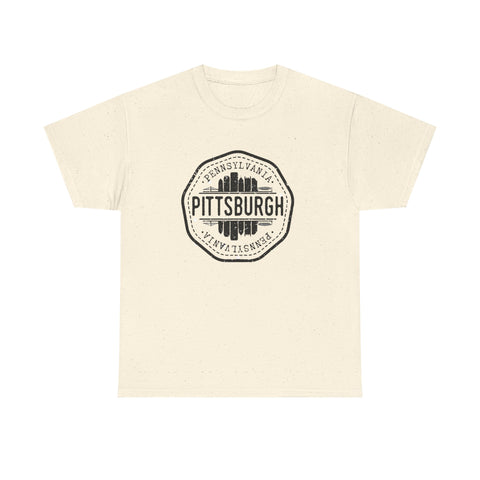 Pittsburgh Vintage Stamp - Unisex Heavy Cotton Tee