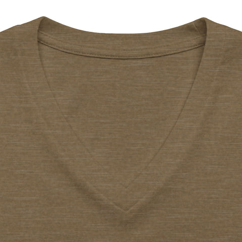 412 Bold Vertical Number Women's V-neck Tshirt  — Minimalist Monochrome Graphic T-Shirt