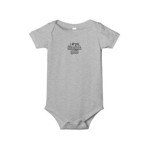 I Drool Black and Gold - Infant Jersey One Piece
