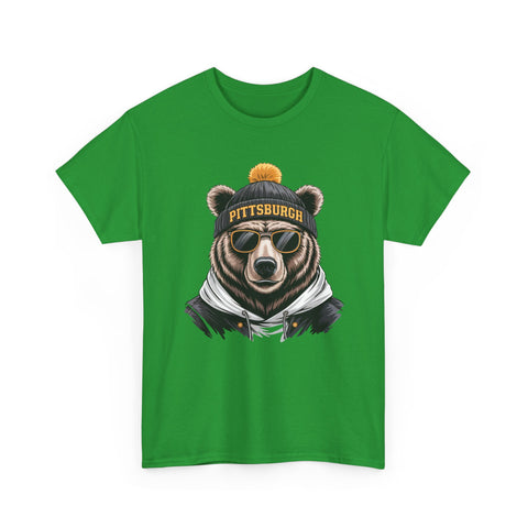 Pittsburgh Game Day Bear - Unisex Heavy Cotton Tee