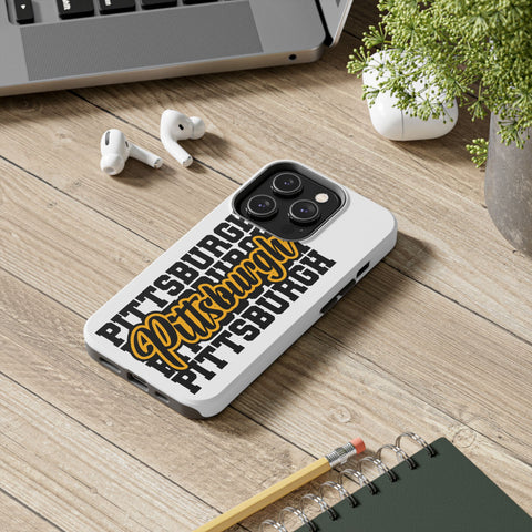 Pittsburgh Typography - iPhone Phone Case Mate Tough