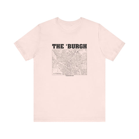 The 'Burgh Retro Map   - Short Sleeve Tee T-Shirt Printify Soft Pink S 