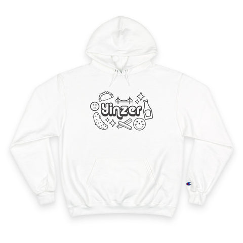 Yinzer Icon Doodles - Print on back - Champion Hoodie
