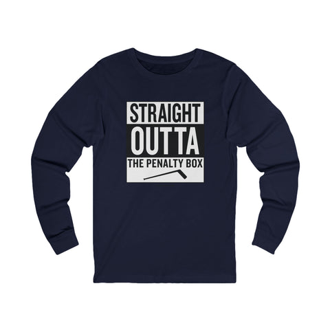 Straight Outta the Penalty Box - Long Sleeve Tee Long-sleeve Printify S Navy