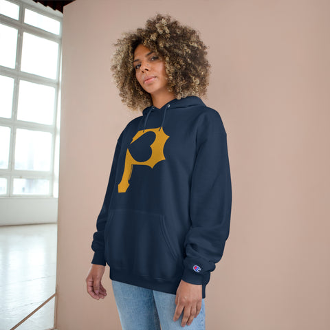 Heart of Pittsburgh - P for Pittsburgh Series - Champion Hoodie Hoodie Printify   