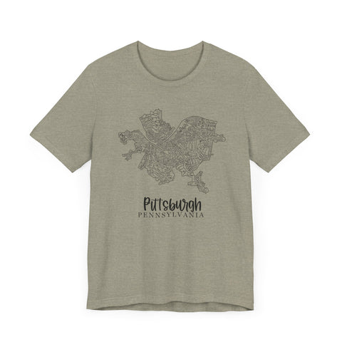 Pittsburgh Topo Word Map Graphic Premium Fit T-shirt