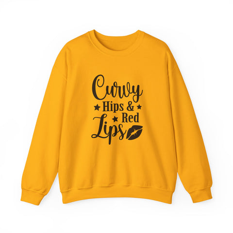 Curvy Hips & Red Lips (Pittsburgh Sarcasm Series) - Heavy Blend™ Crewneck Sweatshirt