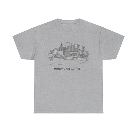 Monongahela River Skyline - Unisex Heavy Cotton Tee