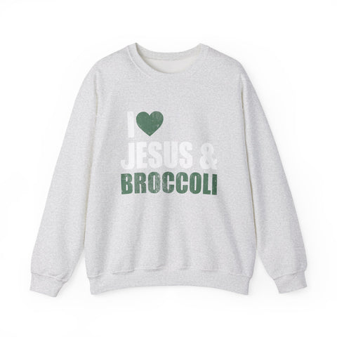I Love Jesus and Broccoli - Heavy Blend™ Crewneck Sweatshirt