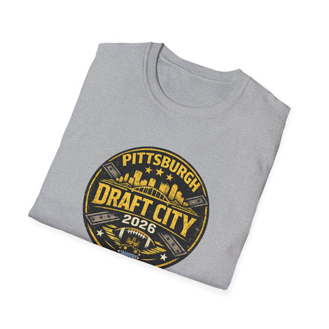 NFL Draft City 2026 T-Shirt — Pittsburgh Skyline Football Fan Tee