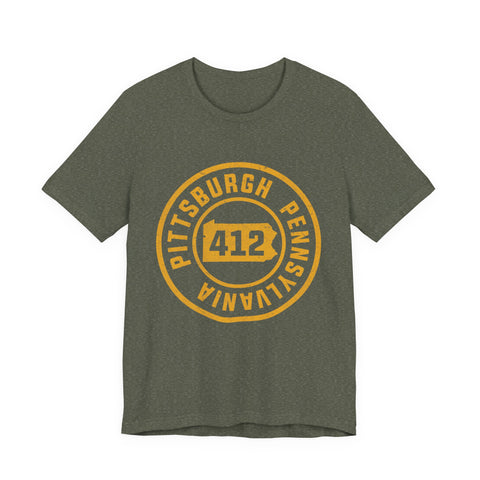 412 Pittsburgh Stamp - Unisex Jersey Short Sleeve Tee