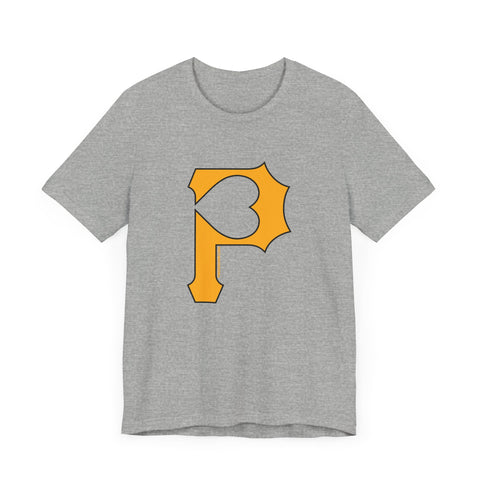 Heart of Pittsburgh - P for Pittsburgh Series - Short Sleeve Tee T-Shirt Printify   